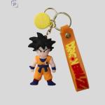 3D Dragon Ball Z Goku Keychain with Wrist Strap and Charm